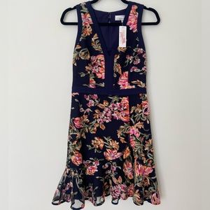 Adelyn Rae Floral Mini Dress - Navy and Pink
